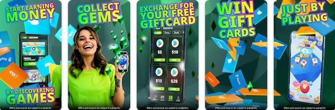 A collection of images of the Cash Giraffe game, screenshotted from an app store listing. 